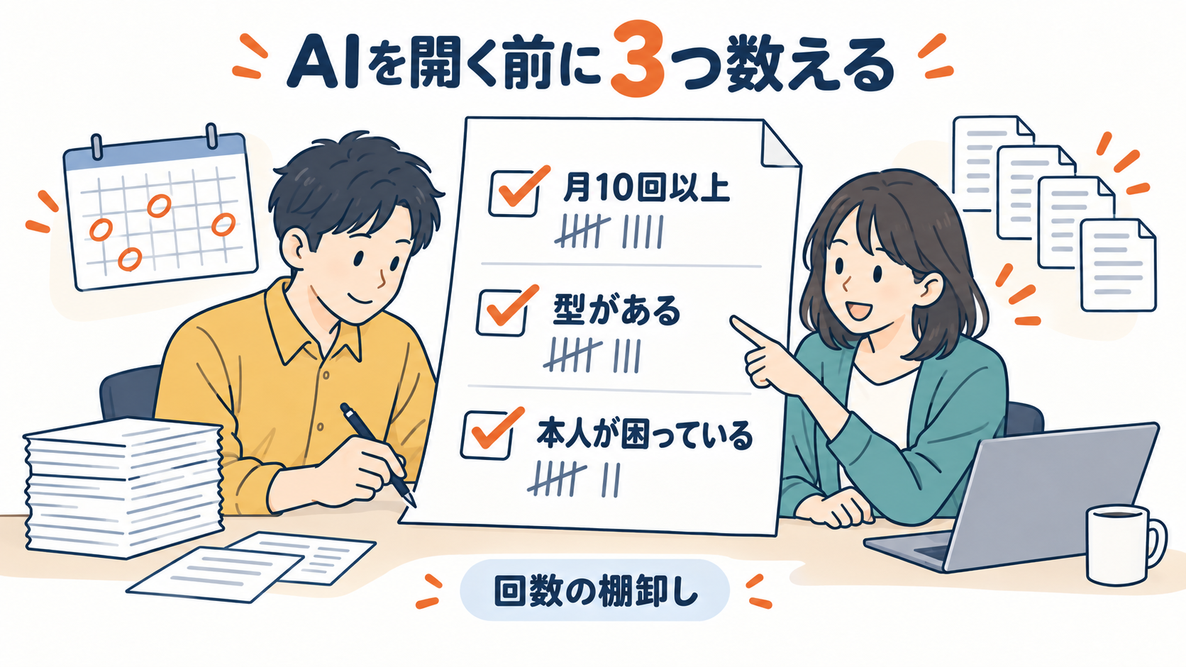 AI導入前に確認する回数の棚卸し3項目
