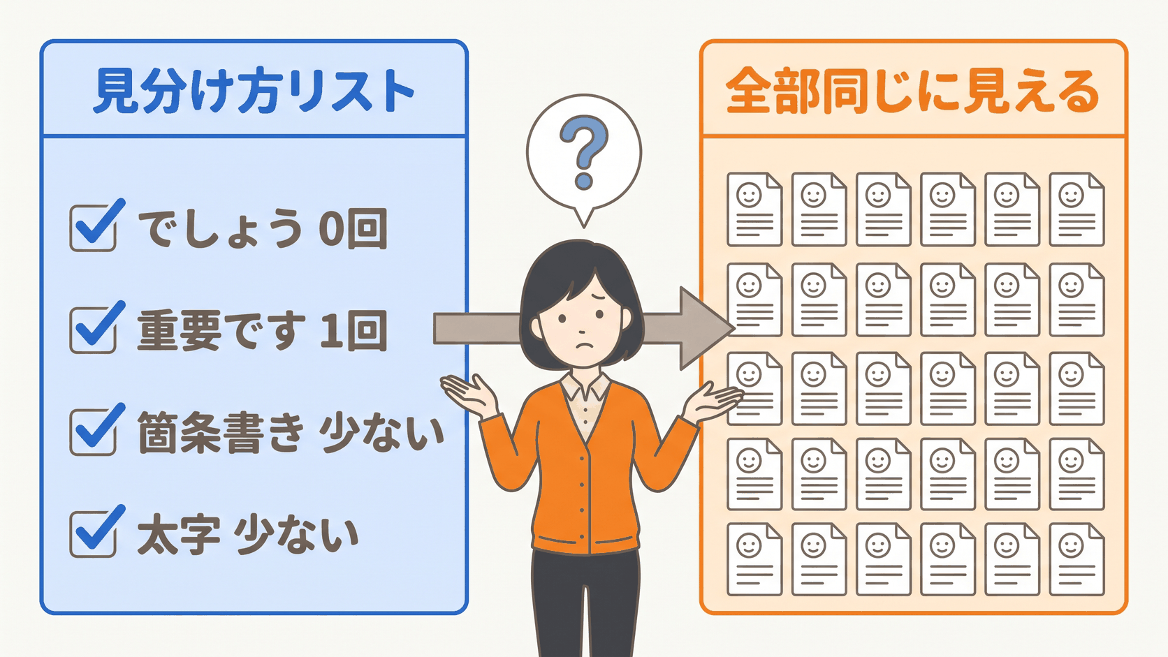 AIっぽい文章の見分け方リストを全部クリアしても、26本が同じ顔に見えた