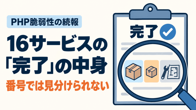 PHPの緊急脆弱性とレンタルサーバー16サービスの修正状況、番号では見分けられない「完了」の中身